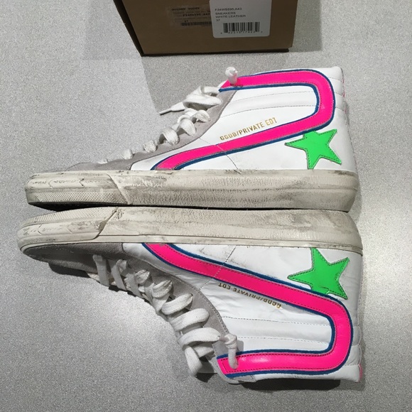 Golden Goose Slide Sneaker White Leather/Pink NIB - Picture 5 of 16